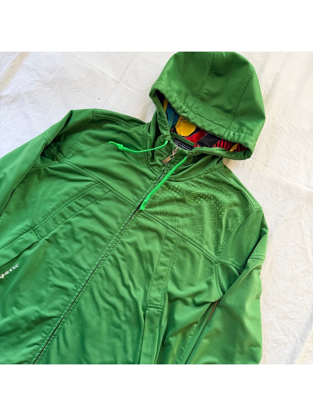 Mystic Boarding Freerider Jacket Mens M Green Full Zip Hooded Kitesurf